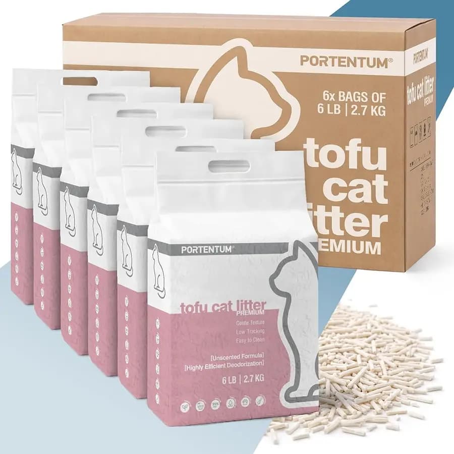 Lettiera di tofu agglomerante per gatti senza profumo, 6 sacchi da 2,7 kg (36 L in totale) — imagen 1 de 6