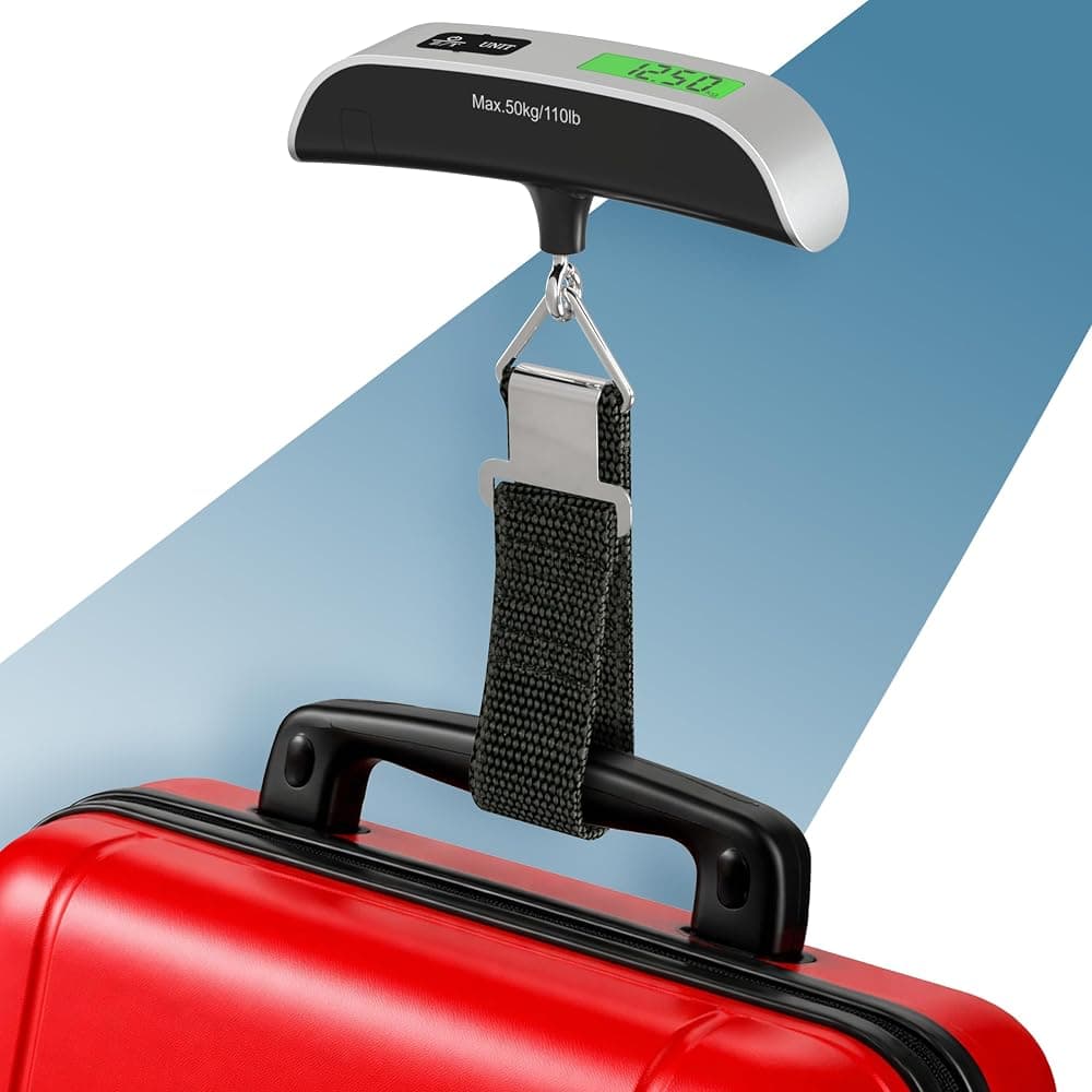 Pèse-bagage numérique jusqu'à 50 kg avec écran LCD, argenté