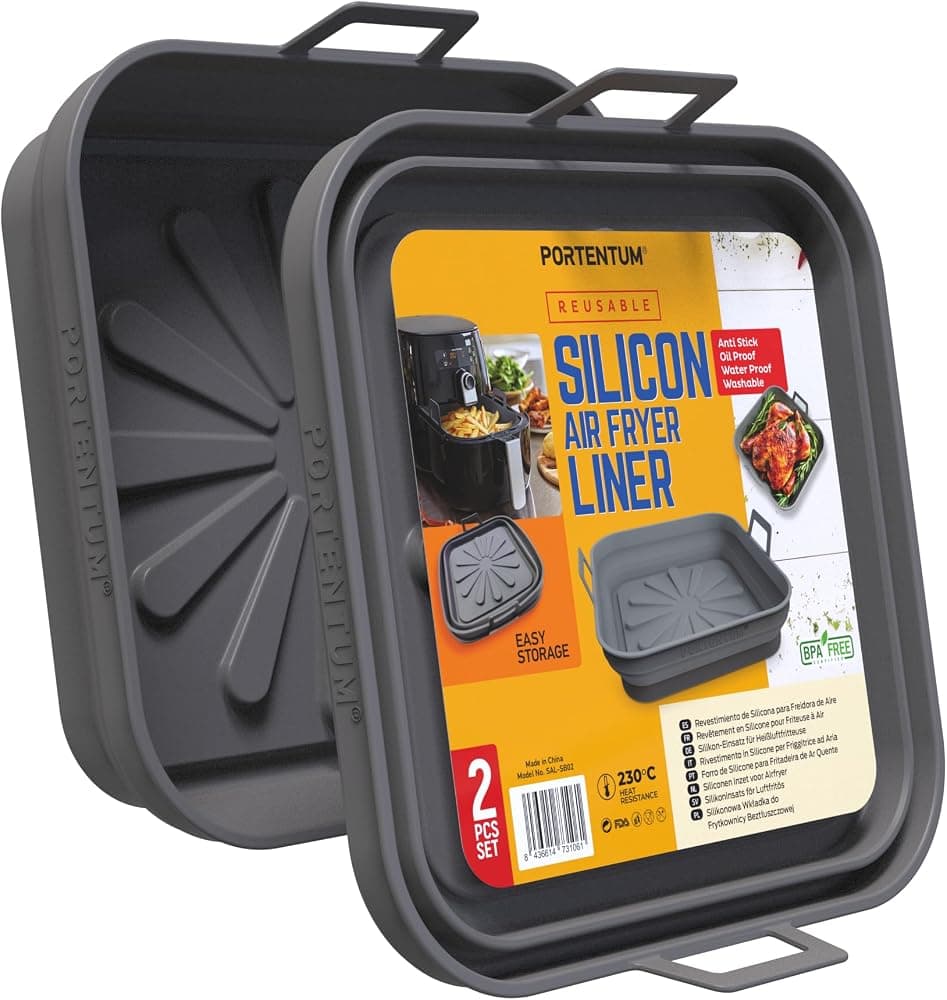 Square silicone air fryer pots, pack of 2 — imagen 1 de 6