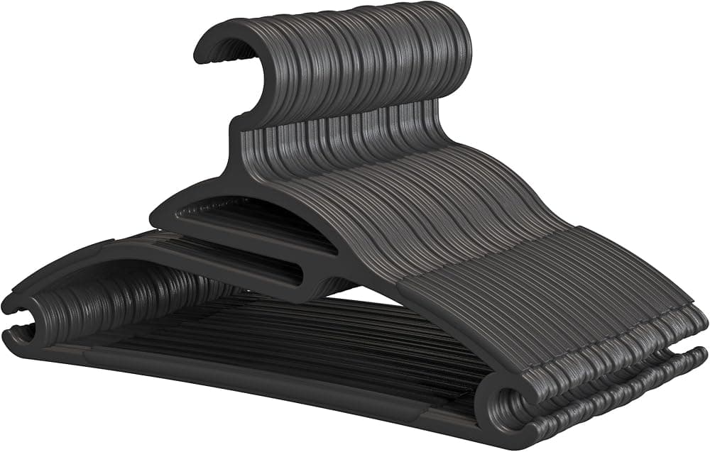 Kleiderbügel aus recyceltem Kunststoff, schwarz, 50er-Set