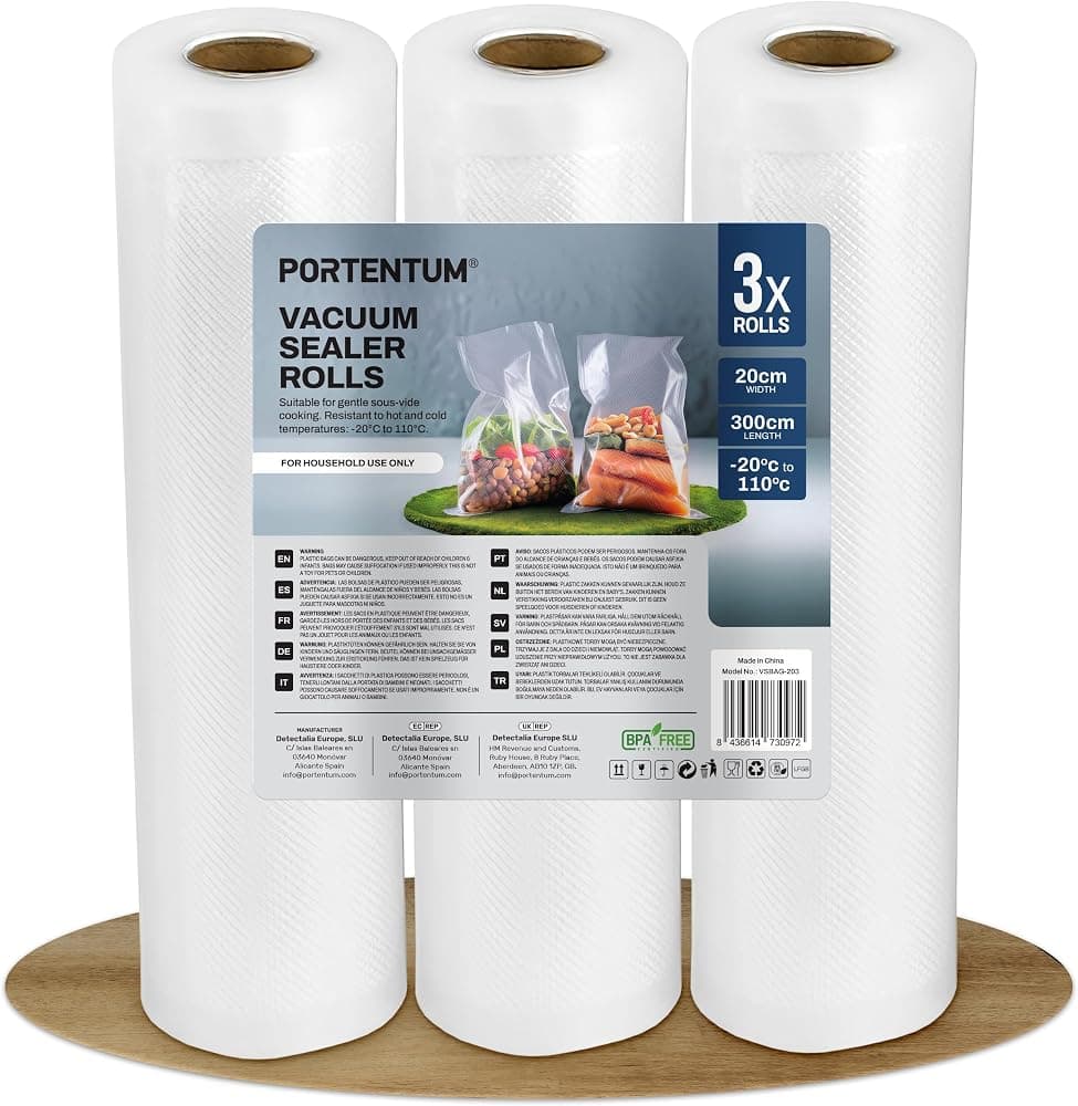 Rollos de bolsas para envasar al vacío 20 cm, pack de 3 — imagen 1 de 6
