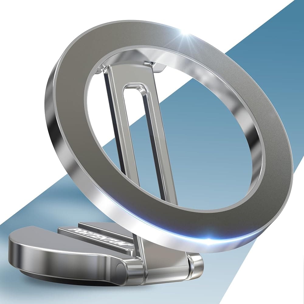 Supporto per smartphone magnetico pieghevole da cruscotto, colore argento — imagen 1 de 6