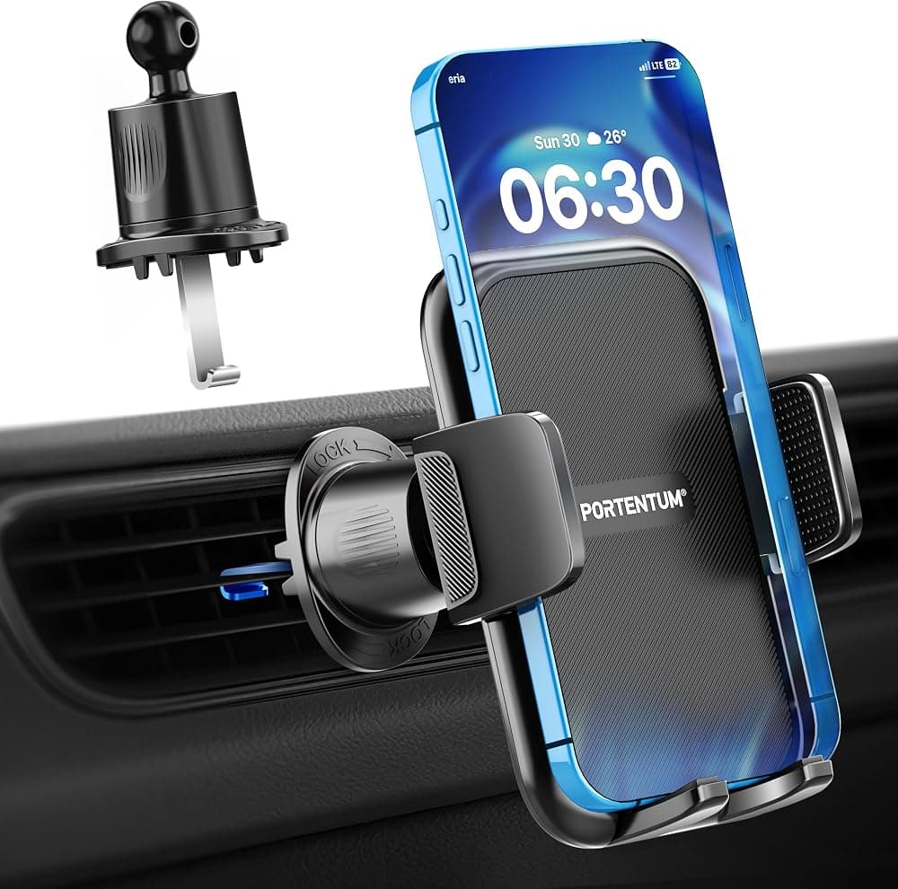 Car vent phone holder with metal hook and quick release — imagen 1 de 6
