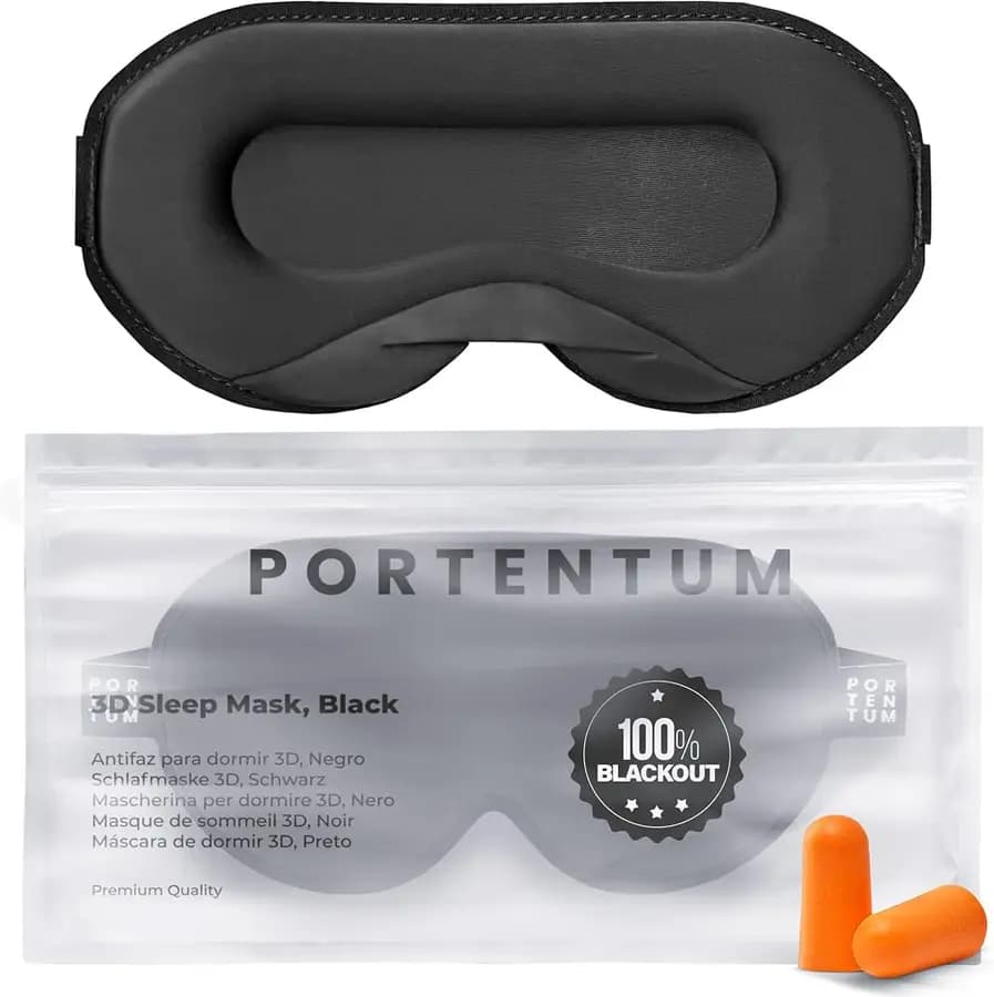Black 3D Sleep Mask with Ear Plugs