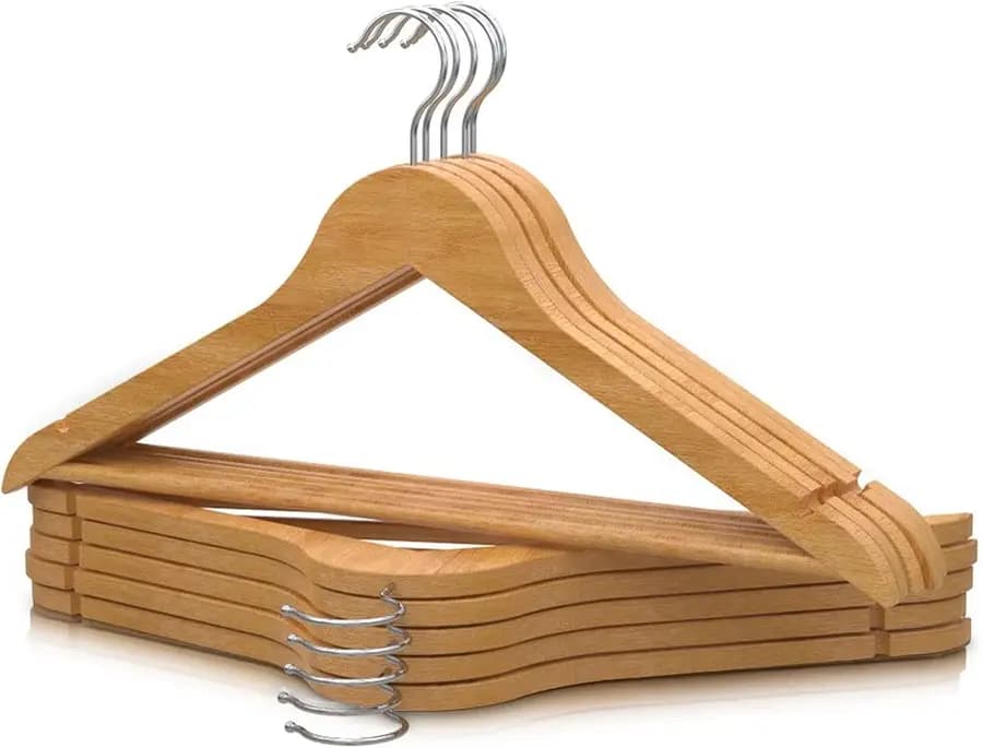 Kleiderbügel aus Naturholz, 10er-Set