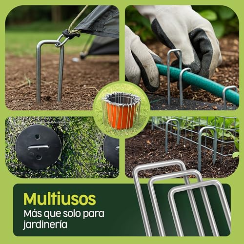 Grapas de jardin 200 Unidades y 32 arandelas