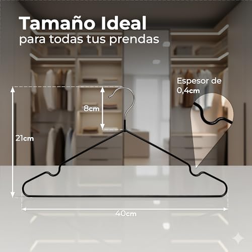 Set 50x Percha Metal Negra