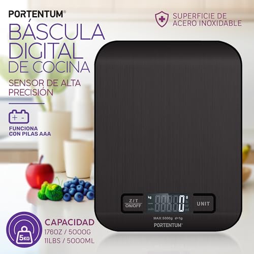 Peso cocina 1-5000g Negro