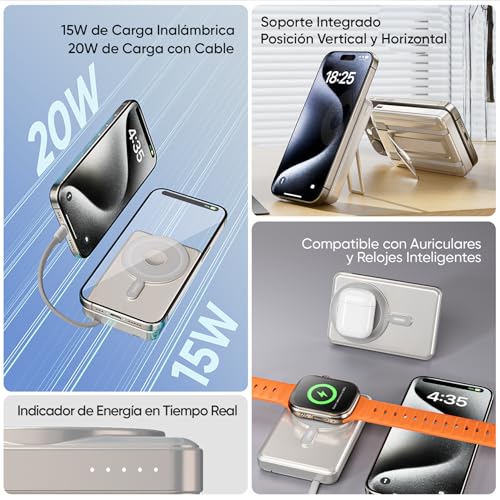 Magnetic Wireless Power Bank + cable