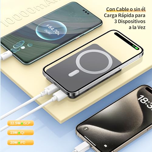 Magnetic Wireless Power Bank Gris Oscuro