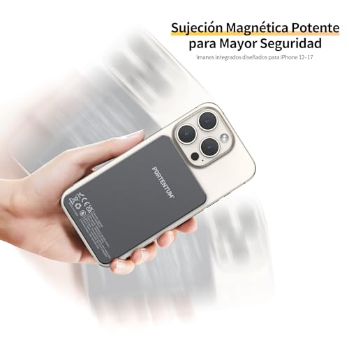 Magnetic Wireless Power Bank Gris Oscuro