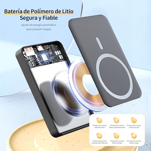Magnetic Wireless Power Bank Gris Oscuro