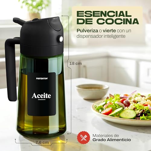 Aceitera 470ml Negra - Cristal verde oliva