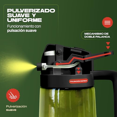 Aceitera 470ml Negra - Cristal verde oliva