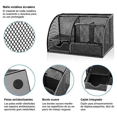 Organizador Escritorio Tipo 1 Grande Negro