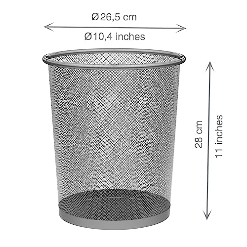 Papelera 13L Plata Set 12