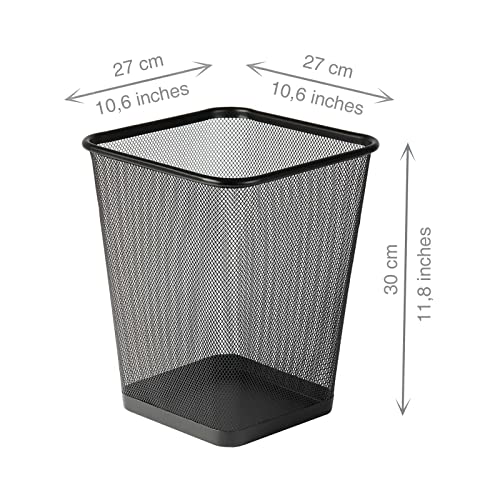 PAPELERA CUADRADA 18L NEGRA