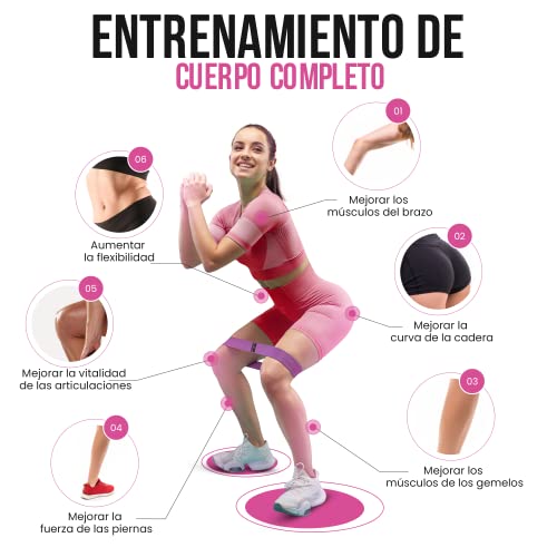 PORTENTUM Cintas elasticas musculacion, set 3 colores