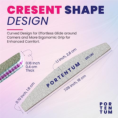 PORTENTUM Limas de uñas profesionales 8pcs Set