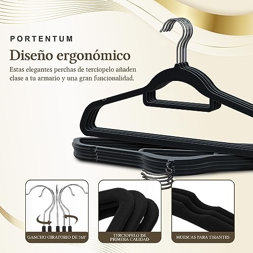 Set 10x Percha Terciopelo Negra