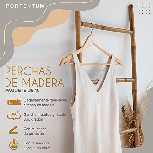 Set 10x Perchas de Madera