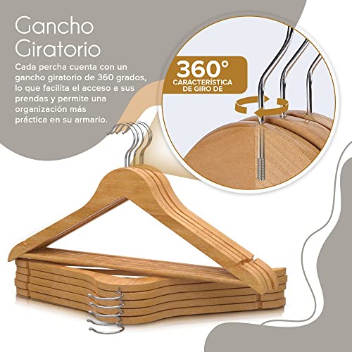 Set 10x Perchas de Madera