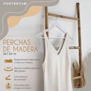 Set 10x Perchas Madera Blanca