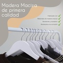 Set 10x Perchas Madera Blanca