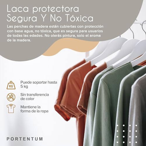 Set 10x Perchas Madera Blanca