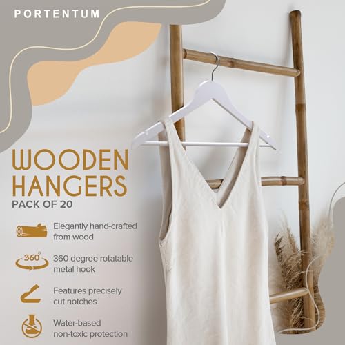 Set 20x Perchas Madera Blanca