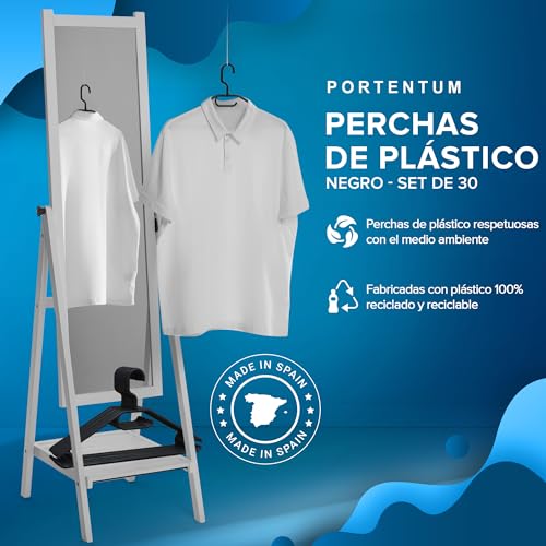 Set 30x Percha Plástico Negra