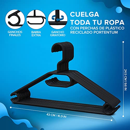 Set 30x Percha Plástico Negra