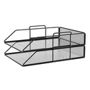 Set de 2 Bandejas Portadocumentos de Malla Metálica Tamaño A4 Negro
