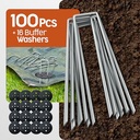 Grapas de jardin 100 Unidades y 16 arandelas