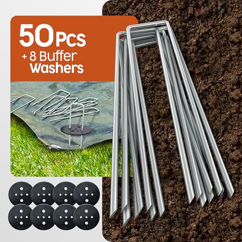 Grapas de jardin 50 Unidades y 8 arandelas