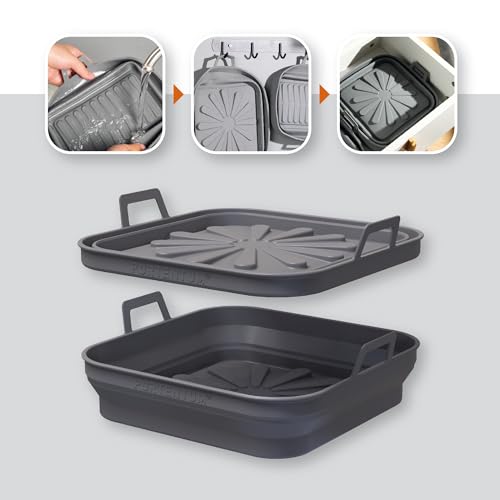 Bandeja silicona freidora aire CUADRADO pack de 2