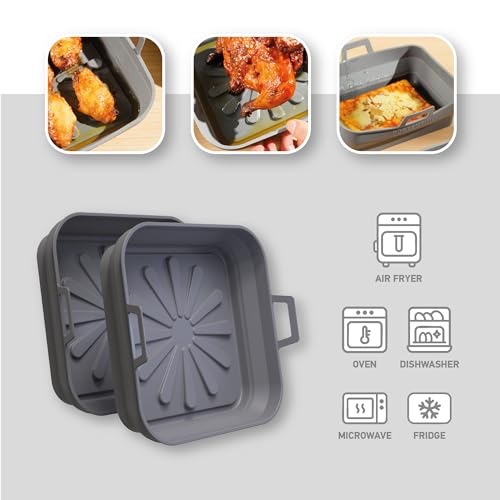 Bandeja silicona freidora aire CUADRADO pack de 2