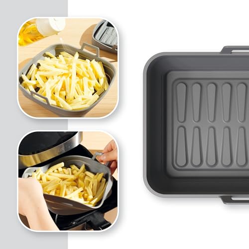 Bandeja silicona freidora aire RECTANGULAR pack de 2