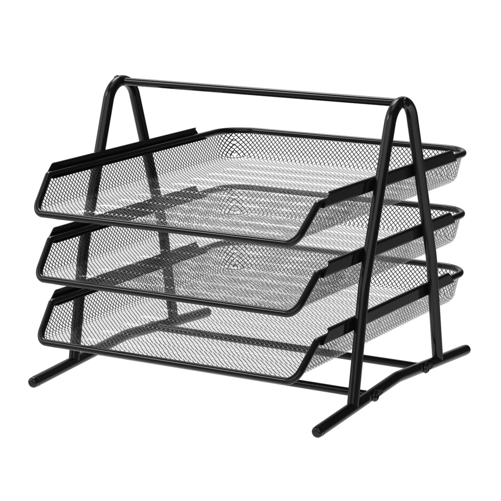 [8437023106600] Black 3-Tier Metal Tray