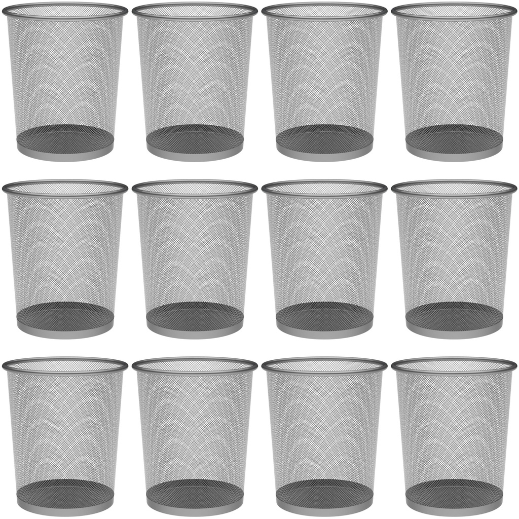 Papelera 13L Plata Set 12