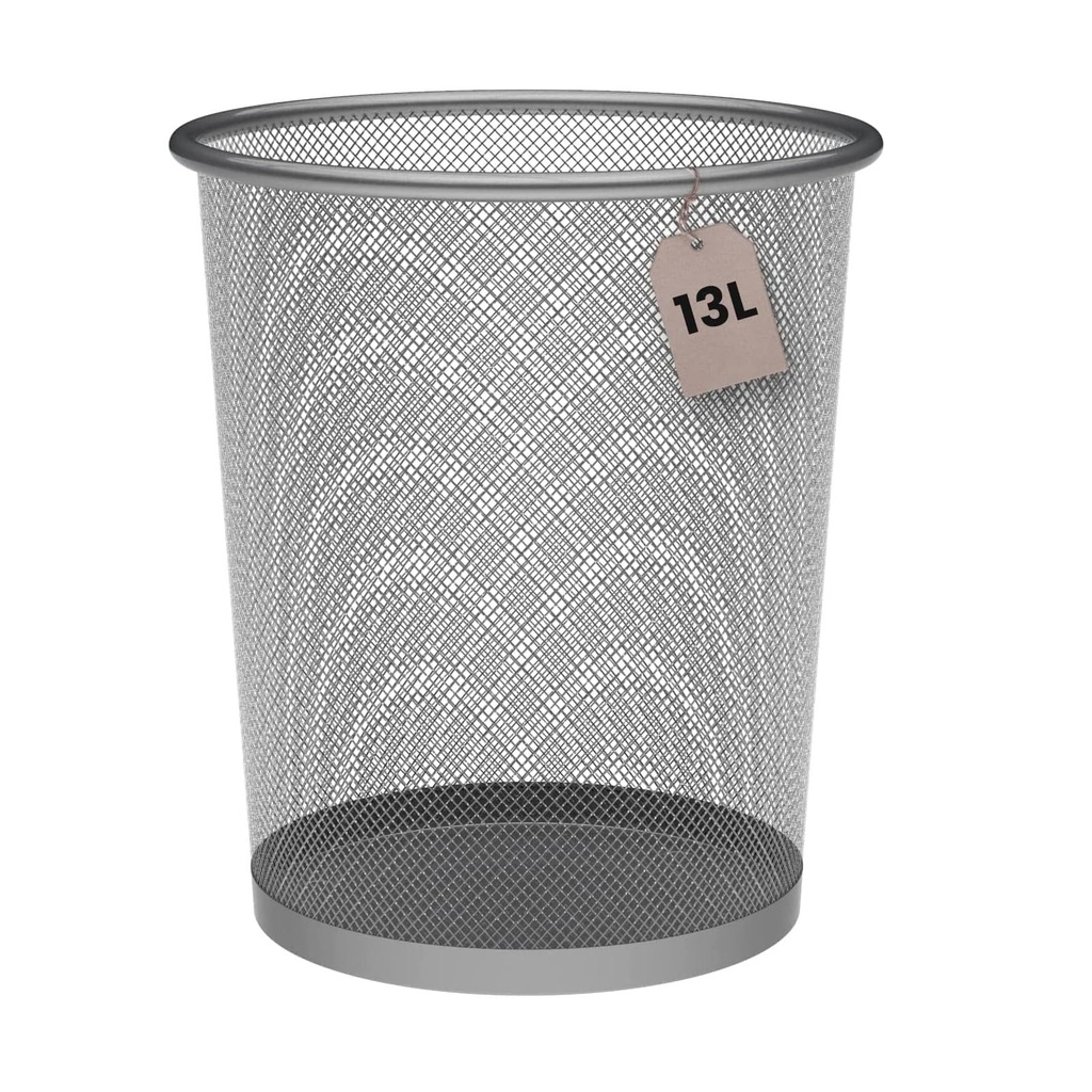 [8437023106594] 13L Silver Wastebasket