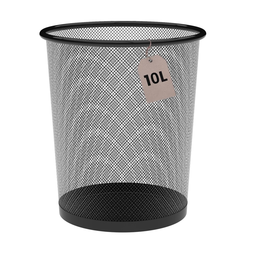 [8437023106617] 10L Black Wastebasket