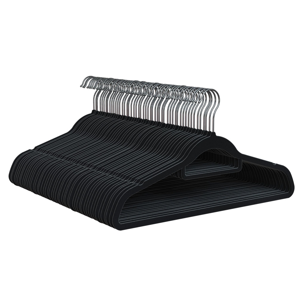 Set 50x Percha Terciopelo Negra