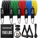 Gomas elasticas musculación Kit 150 lbs de 12 Bandas elasticas