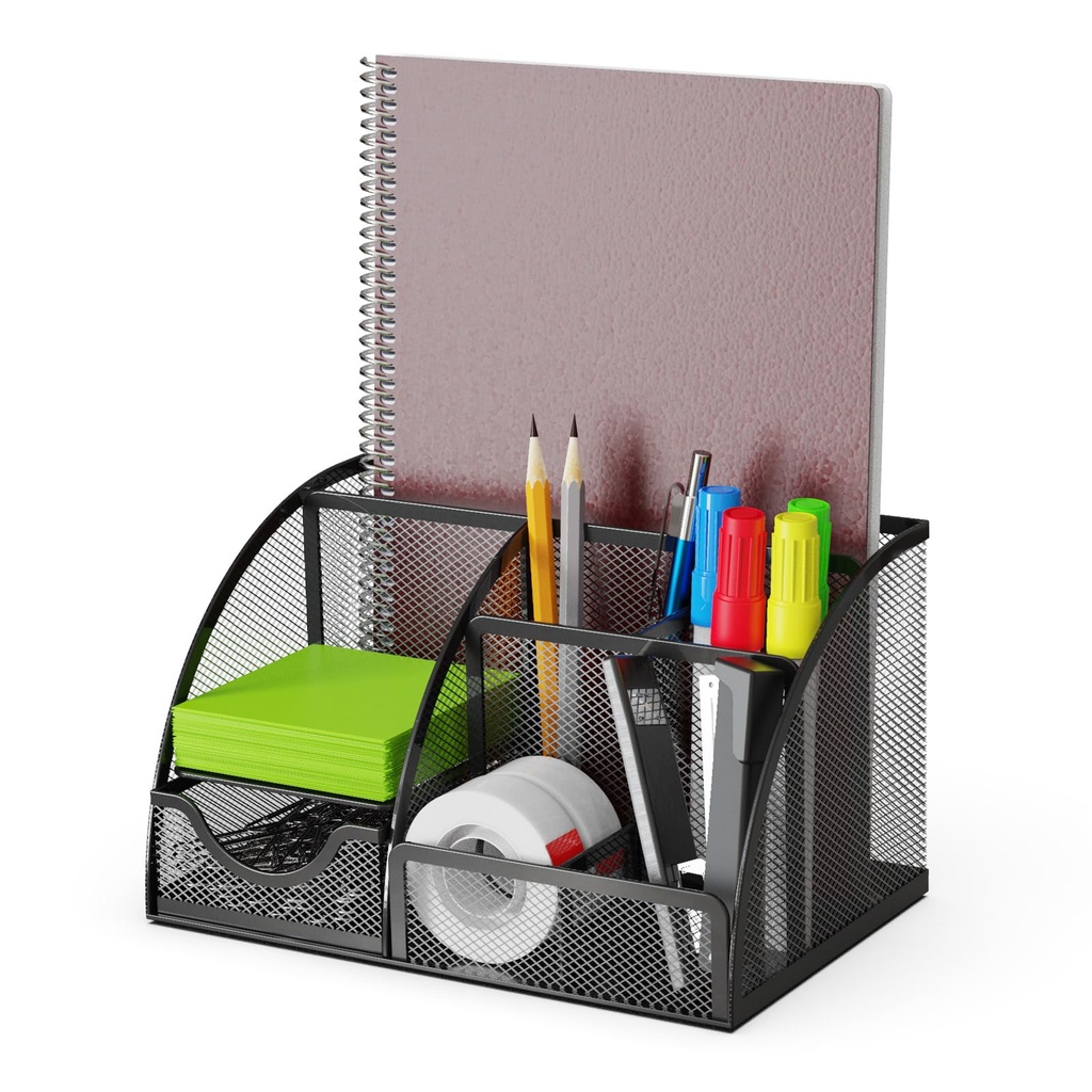 [8437023106549] Large Type 1 Black Desk Organizer