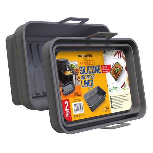 [8436614731085] Bandeja silicona freidora aire RECTANGULAR pack de 2