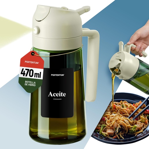[8436614731719] Aceitera 470ml Blanco, Cristal verde oliva