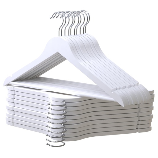 [8436614730187] Set 20x Perchas Madera Blanca